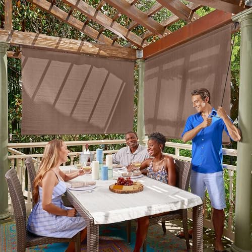 Coolaroo Outdoor Roller Shade with Wand 8ft x 8ft Deal