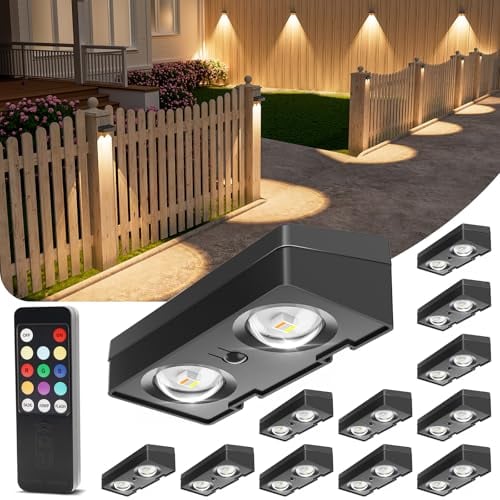 VOLISUN 50LM Solar Fence Lights 12-Pack