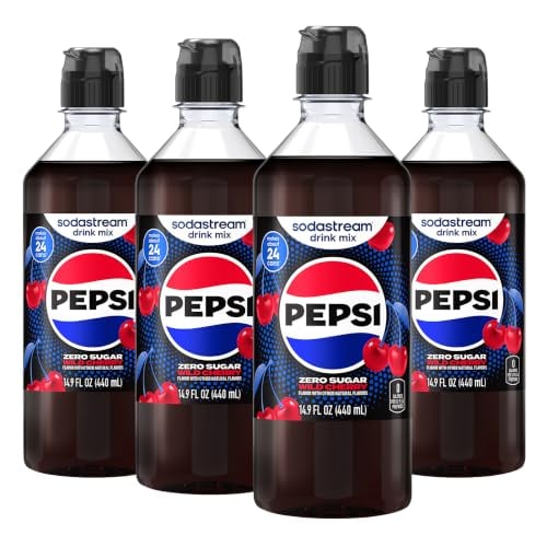 SodaStream Pepsi Wild Cherry Zero Sugar Drink Mix 440ml 4-Pack