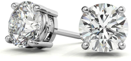 Certified Genuine Moissanite Stud Earrings – 14k White or Yellow Gold Deal