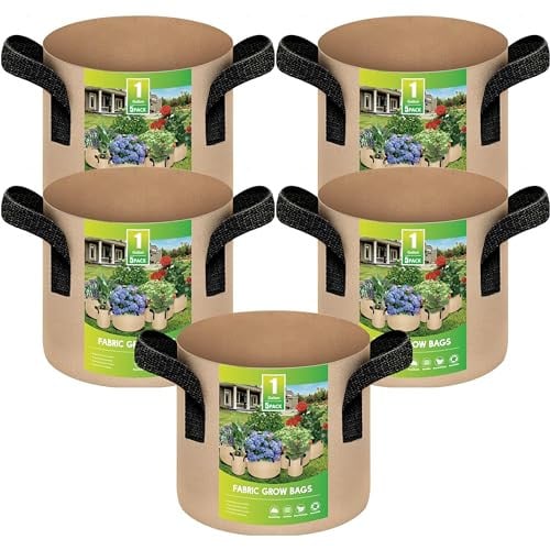 YSSOA Heavy Duty Garden Grow Bags 5-Pack 1-Gallon Deal