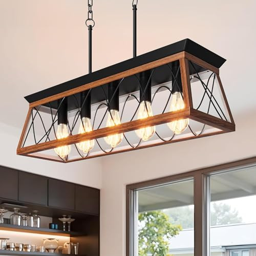DWVO 5-Light Rustic Farmhouse Pendant Light Chandelier Fixture