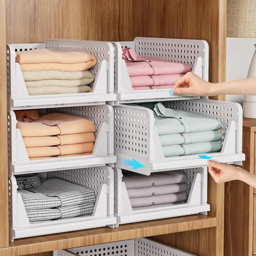 SNSLXH 6-Pack Stackable Shoe Storage Boxes