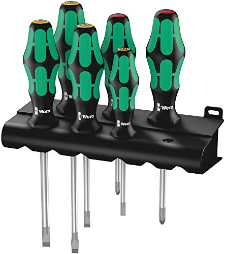 Wera Kraftform Plus 334/6 Screwdriver Set with Rack and Lasertip 6-Pieces