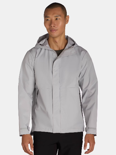 Ozark Trail Men's Hooded Rain Jacket (S-3XL, Soft Silver)