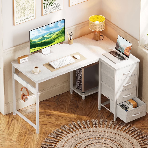 Casacomoda 48 inch Computer Desk with 4 Fabric Drawers