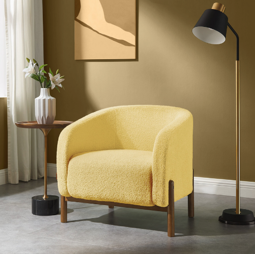 Wade Logan Bernet 29.6'' Wide Barrel Chair with Solid Wood Legs