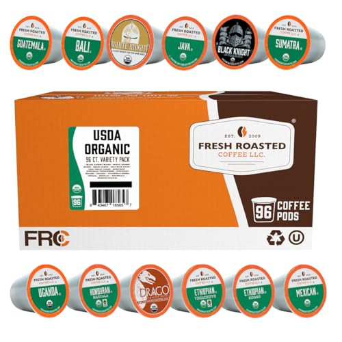 Fresh Roasted Coffee USDA Organic Variety Pack 96 Pods