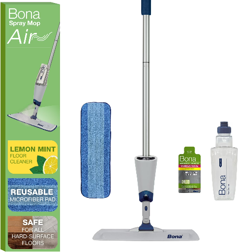 Bona Spray Mop Air for Multi-Surface Floors Kit with Reusable Microfiber Cleaning Pad and Lemon Mint Concentrate Solution Deal
