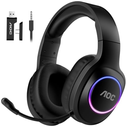 AOC Wireless Gaming Headset for PS5, PS4, Nintendo Switch, PC - Black Deal