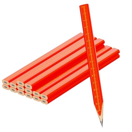 KR. LIF Carpenter Pencils with CM Scale Framing Construction Pencil 14-Pack