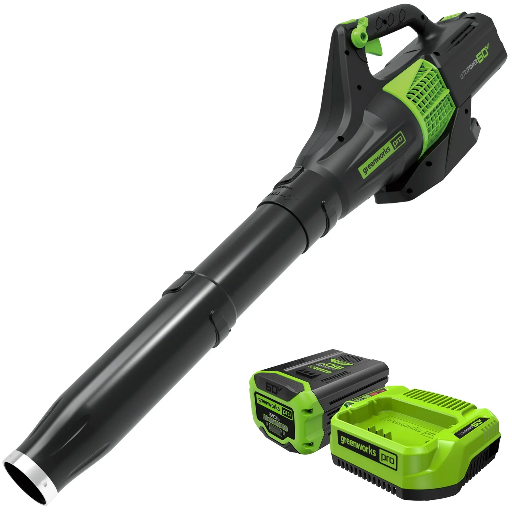 Greenworks 60V 450 CFM 125 Mph Cordless Leaf Blower with 2.0Ah Battery & Charger