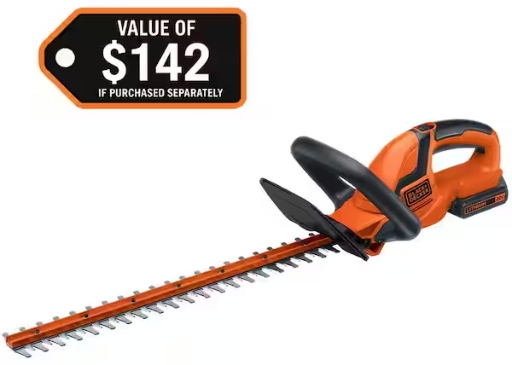 Black+Decker 20V MAX Cordless Hedge Trimmer Kit with 1.5Ah Battery Deal