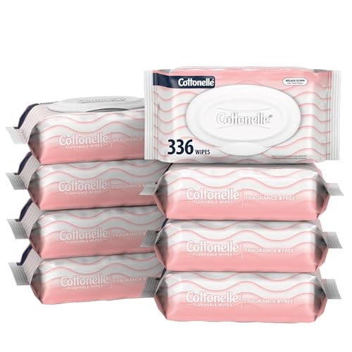 Cottonelle Fragrance Free Flushable Wet Wipes 8-Pack 42-Count Deal