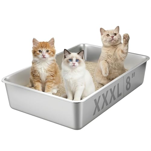 Homegroove XXXL Stainless Steel Litter Box  28x20x8 Inch