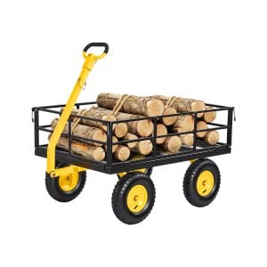 VEVOR 1,200 lbs Steel Heavy Duty Yard Cart with 13" Tires Deal