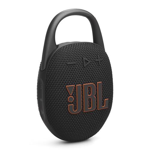 JBL Clip 5 Portable Bluetooth Speaker, Waterproof, 12-Hour Playtime