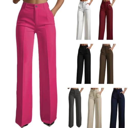  High Waist Pleated Front Wide Leg Suit Pants Deal
