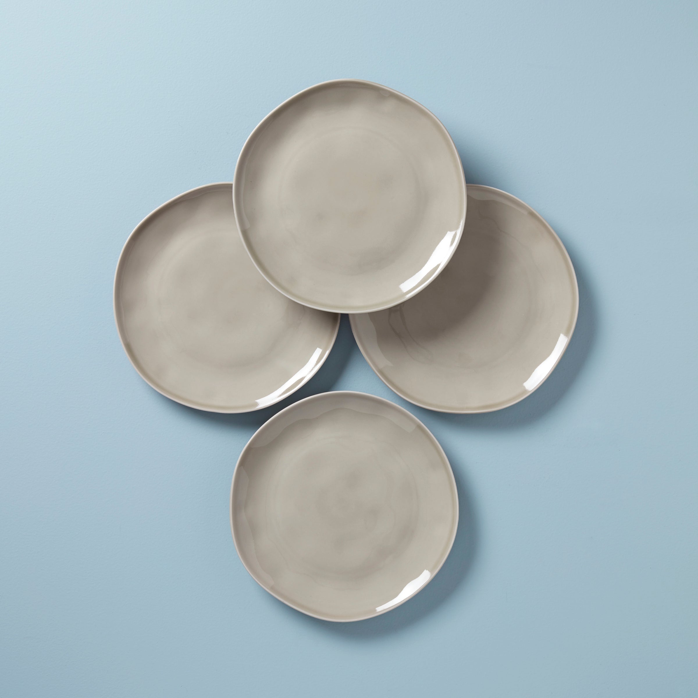 Lenox Bay Colors Grey Porcelain Dinner Plates, Set of 4