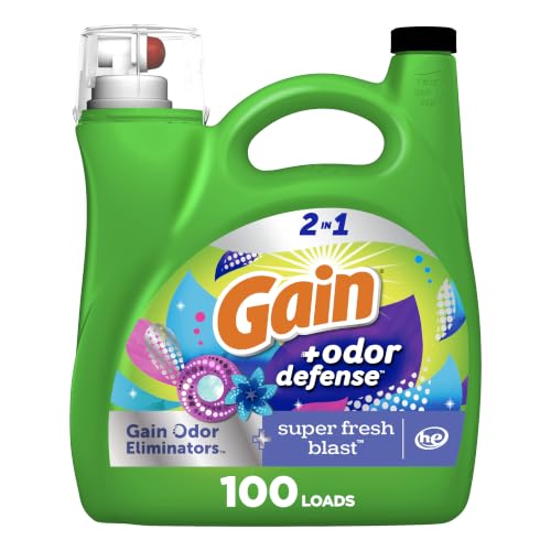 4 x 154-Oz Gain + Odor Defense Liquid Laundry Detergent (Super Fresh Blast)