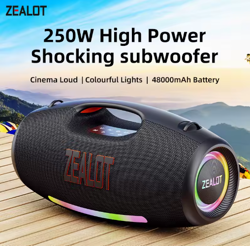 ZEALOT S89 250W IPX6 Bluetooth Boombox 48000mAh TWS RGB Outdoor Speaker