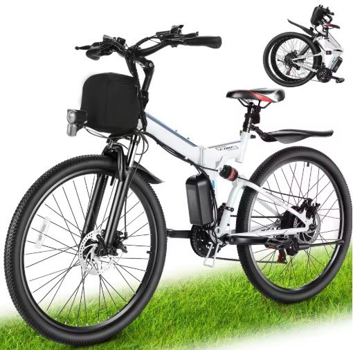 Vivi M026TGB 26" Folding Electric Bike with 500W Motor