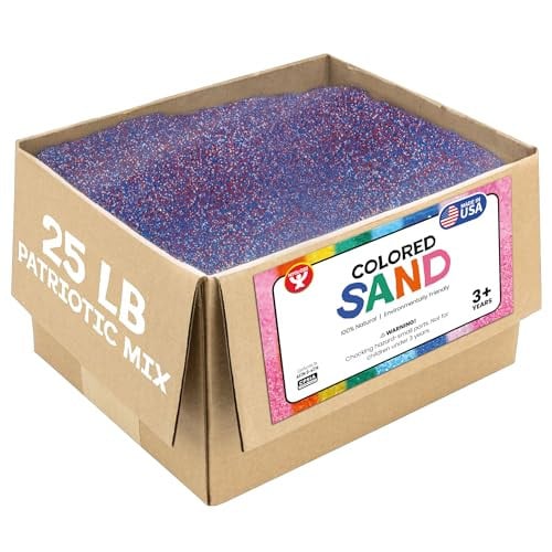 Hygloss Colored Craft Sand 25-Lb (Patriotic Red, White & Blue) Deal