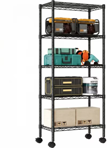 EDX 5 Tier Heavy Duty Adjustable Wire Shelving with Wheels 23"W x 13"D x 60"H Deal