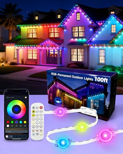 100FT Outdoor Home RGB Eaves Light with App/Control Remote Deal