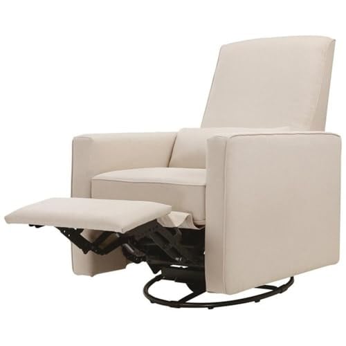 Davinci Piper 360° Swivel Rocker Recliner Chair, Cream