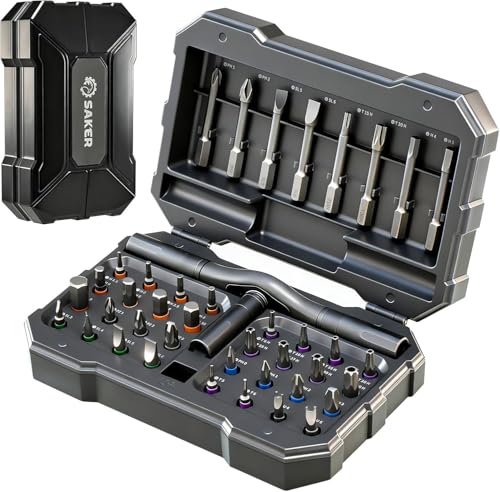 42-Piece Saker Magnetic T-Handle Ratchet Screwdriver Set