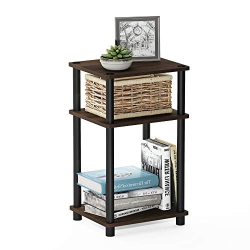 Furinno 22.8" 3-Tier Turn-N-Tube Reversable Side Table (Columbia Walnut/Black) Deal