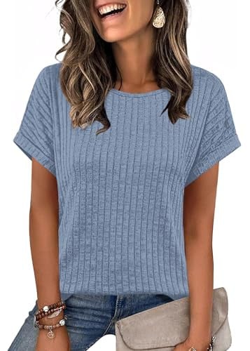 Textured Short Sleeve Tops