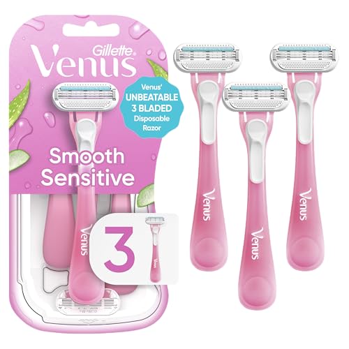 Gillette Venus Sensitive Women's Disposable Razors - Single Package of 3 Razors Deal