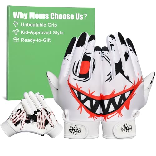 Pixel Panda Youth Football Receiver Gloves (White or Black) Deal