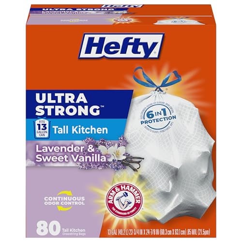 Hefty Strong 13 Gallon Tall Kitchen Drawstring Trash Bags 110 Count Deal