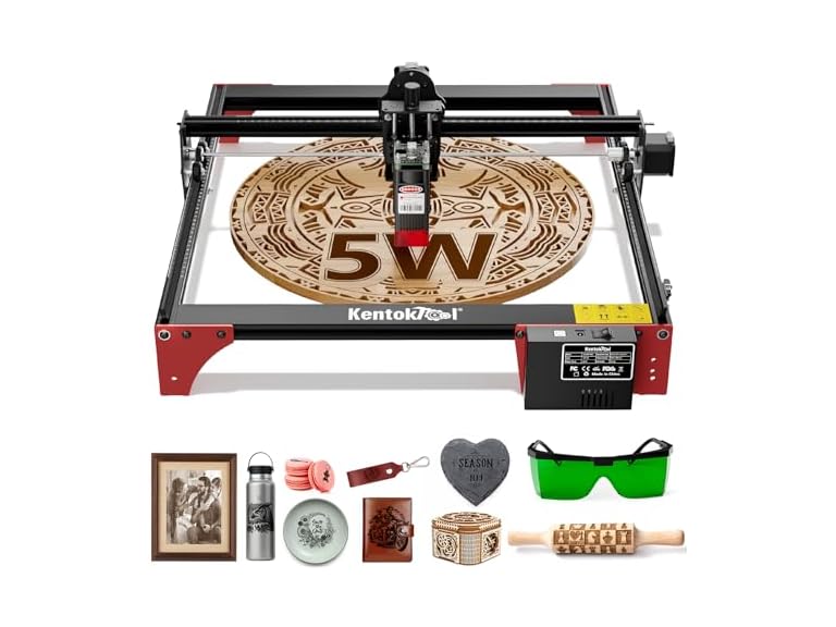 Kentoktool 400x400mm Laser Engraver Machine w/ 0.08mm Fixed Focus & 6000mm/min Engraving Speed