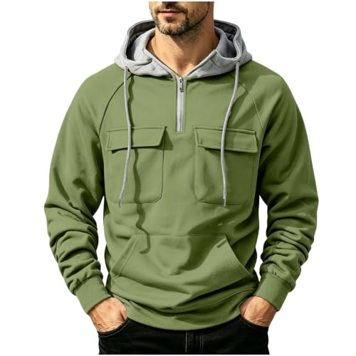 Men's Zip Up Cargo Hoodie Sweatshirt Deal