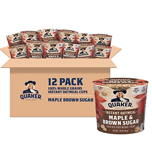 Quaker Instant Oatmeal Express Cups Maple & Brown Sugar 1.69 Ounce (Pack of 12) Deal