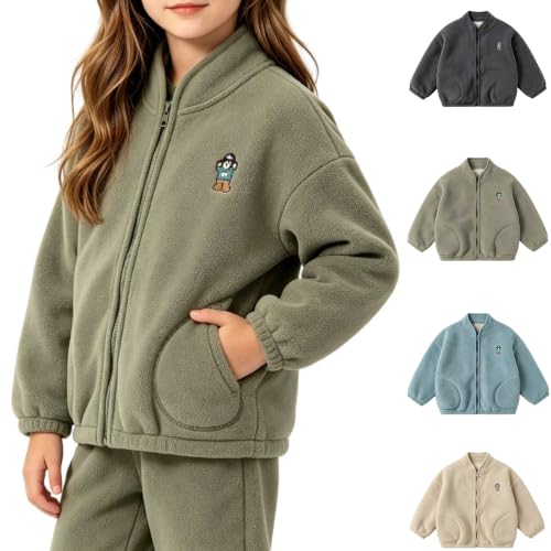 Girls Fleece Jacket Zip Up Long Sleeve Jacket Deal