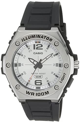 Casio Men's Analog Watch w/ Stainless Steel Bezel & LED Illuminator Backlight