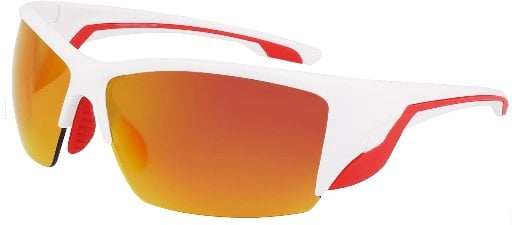 Spyder Men's Semi-Rimless Sport Wrap Sunglasses (Snow/Red Ion) Deal
