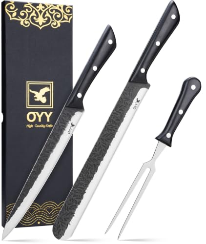 3-Piece Brisket Butcher Knife Set with Fork