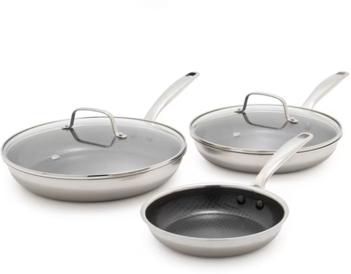 5-Piece Blue Diamond Bond Non-Stick Diamond Infused Ceramic Tri-Ply Stainless Steel Hybrid Cookware Set Deal
