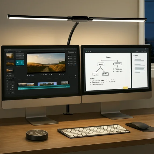 Coliware Double Head LED Desk Lamp w/ Clamp & Gooseneck Deal