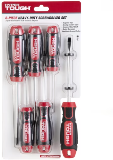 Hyper Tough 6 pc Screwdriver Set