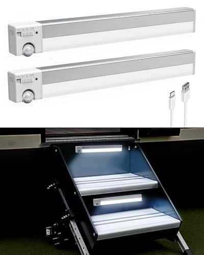 EZVALO 4000mAh Rechargeable Motion Activated RV Step Lights 2-Pack