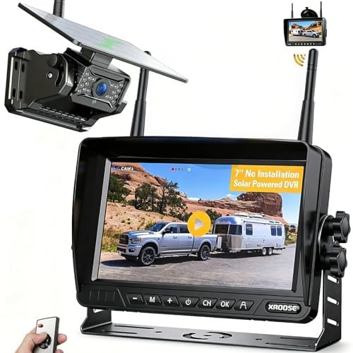 Xroose Magnetic Solar Wireless Backup Camera w/ 7" 1080p IPS Monitor & Night Vision Deal