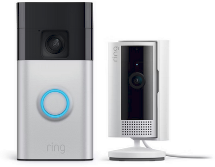 Ring Starter Set with Battery Doorbell and Indoor Cam, 2 Cameras