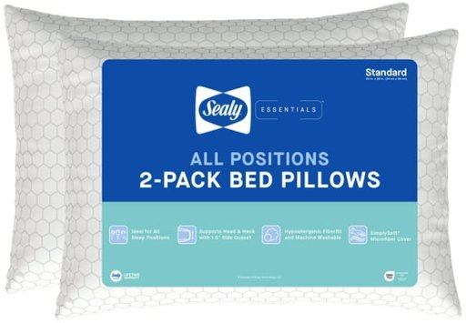 Sealy Essentials All Positions Firm Bed Pillow 2-Pack